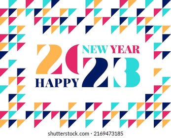 New year 2023 background. Countdown graphic numbers, creative business presentation or calendar cover template. Event tidy celebration poster vector concept