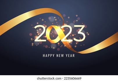 New Year 2023 Background with Gold Color