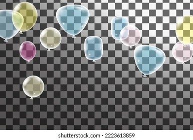New Year 2023 banner with  Balloons design elegant christmas decoration elements.Vector illustration