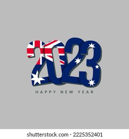 New Year 2023 with country flag Australia