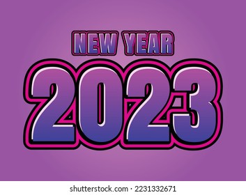 Nuevo año 2023 diseño concepto creativo. Vector moderno del festival de año nuevo 2023.