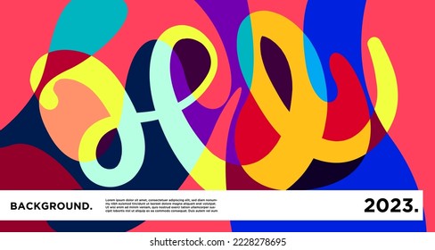 New year 2023 design template with fluid colorful abstract