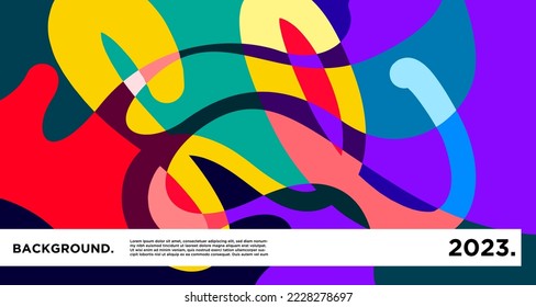 Plantilla de diseño de año nuevo 2023 con abstracto colorido fluido