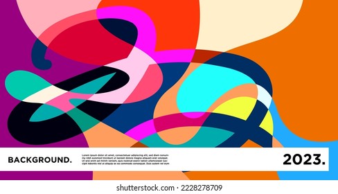 New year 2023 design template with fluid colorful abstract