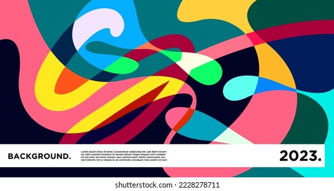 New year 2023 design template with fluid colorful abstract