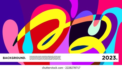 New year 2023 design template with fluid colorful abstract
