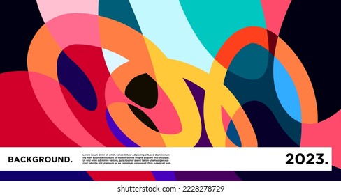 Plantilla de diseño de año nuevo 2023 con abstracto colorido fluido