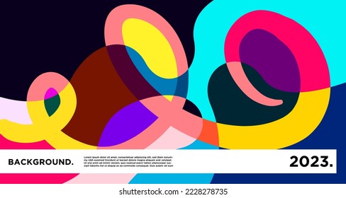 New year 2023 design template with fluid colorful abstract