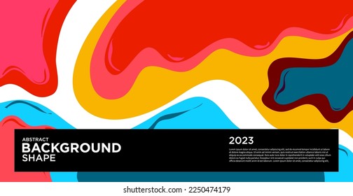 New year 2023 design template with fluid colorful abstract, colorful background, poster, flyer, social media