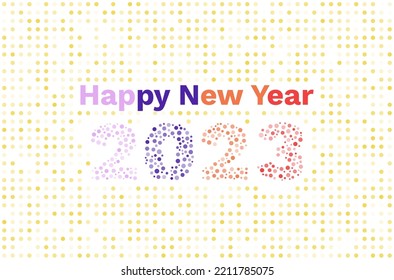 new year 2023 funny dot illustration on white background happy new year greetings
