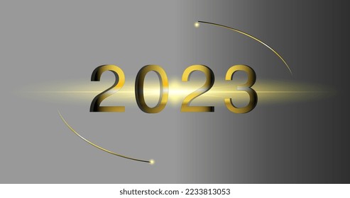 Año Nuevo 2023 Fondo de color gradiente dorado para diseño de medios sociales ripples ilustración vectorial de patrón.