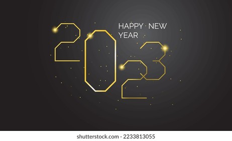 New Year 2023 Golden gradient color background for social media design ripples pattern vector illustration.