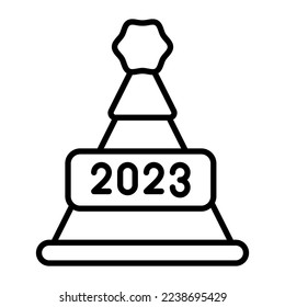 New year 2023 hat icon, party hat