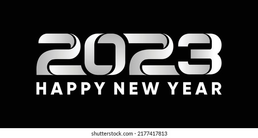 neues Jahr 2023 Logo Design elegant, modern, luxuriös