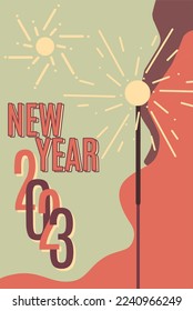 new year 2023 poster vintage style