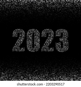 New Year 2023. Silver holiday background.