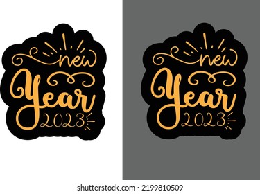 New Year 2023 svg design