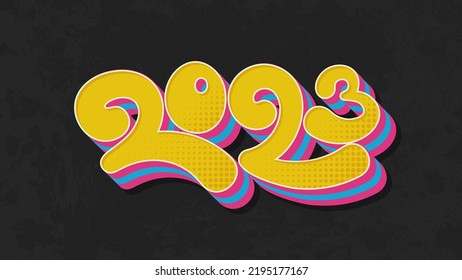 New Year 2023 text design. Vector background