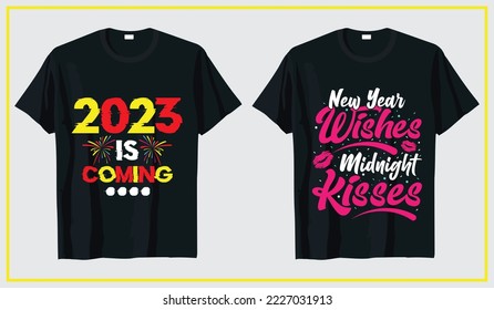 New year 2023 t-shirt design, typography t-shirt new year bundle