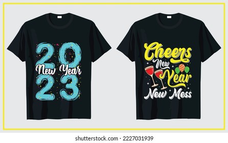 New year 2023 t-shirt design, typography t-shirt new year bundle