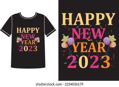 New year 2023 t-shirt design template