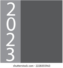 new year 2023 new year two thousand twenty three with a simple concept with calm characters in gray and white