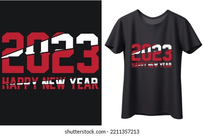 New year 2023, Typography, Unique, Vector design template.