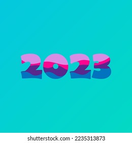 New year 2023 wave colorful design good for mockup, print, design, wallpaper, sosial media, background