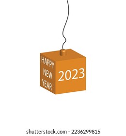 neues Jahr 2023,Vektorgrafik auf 3D-Box