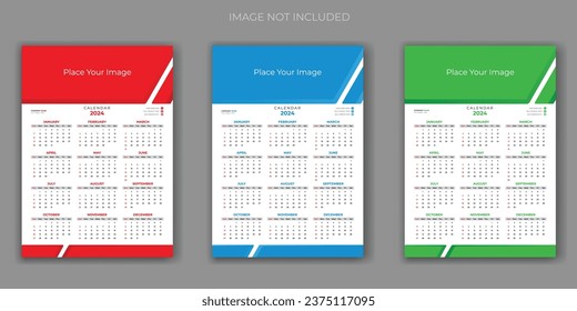 new year 2024 1 page wall calendar