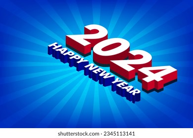 new year 2024 banner design with modern geometric abstract in background in confetti style. happy new year greeting card cover for 2024 calligraphy typography celebration. Backdrop roll up poster.