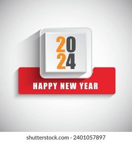 new year 2024 button background design vector