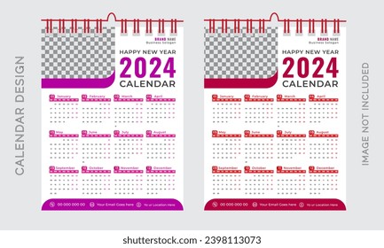 new year 2024 calendar design template