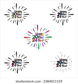 a new year 2024 celebration collection with fireworks