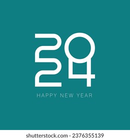 New year 2024 celebrations gold greetings poster isolated over black background.