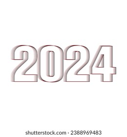 Nuevo año 2024 Arte vectorial de elementos