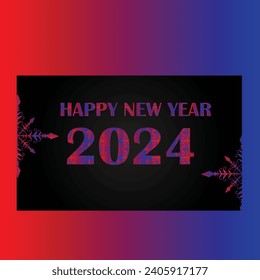 New Year 2024 Happy year 2024 celebration banner design template poster new card design golden colour luxury design