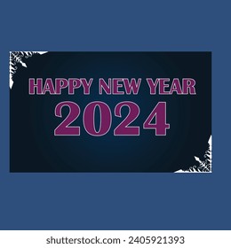 New Year 2024 Happy year 2024 celebration banner design template poster new card design golden colour luxury design