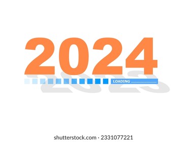New Year 2024 loading concept.