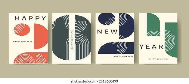New Year 2024. 2024 logo concept for calendar, poster, flyer, banner.