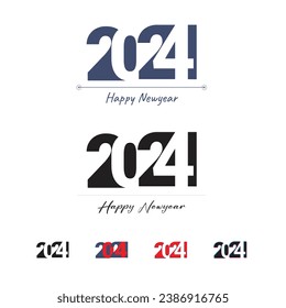 new year 2024 minimal modren text logo style flat color