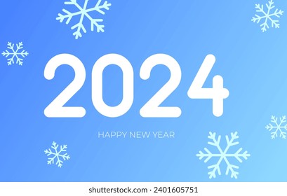 Diseño de afiches de Año Nuevo 2024 con números minimalistas. Concepto de colorido diseño de volante de tarjetas de felicitación, banner, afiche de estilo abstracto.