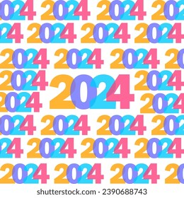 Nuevo año 2024 diseño de fondo de texto ilustración de plantilla de vector
