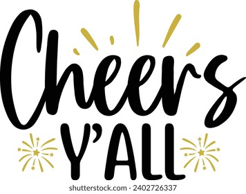 New Year 2024 text design for T-shirts and apparel on plain white transparent isolated background for shirt, hoodie, sweatshirt, card, tag, mug, icon, logo or badge