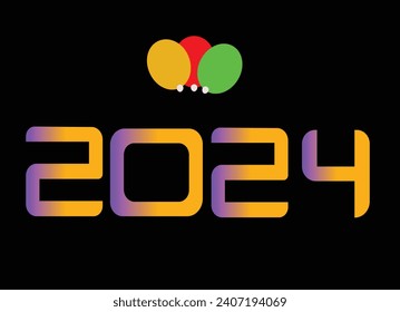 nuevo año 2024 tipo de texto diseño elemento volante diseño banner