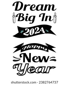 New Year 2024 T-shirt, Poster, Template, Vector Design svg