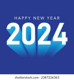 New year 2024 typography logo design. Happy new year 2024 logo design