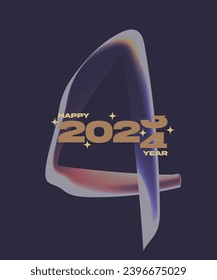 Nuevo año 2024 diseño vectorial muy creativo y elegante.