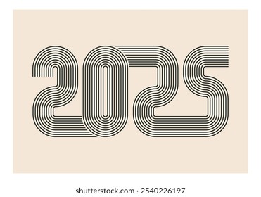 New year 2025 arch retro numbers