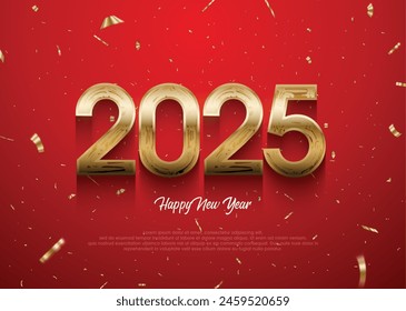 Nuevo año 2025 antecedentes. Diseño de la celebración del Nuevo año 2025. logotipo de tipografía para la celebración del Nuevo año 2025. Diseño minimalista de Vector de moda de primera calidad para la marca, el Anuncio, la cubierta y la tarjeta.